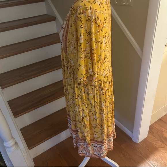 Umgee Women’s Yellow Floral Dress. Size 2XL. Pockets Hi-lo Summer Casual Beachy - Picture 4 of 12